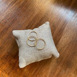 Mejuri Stacker, Beaded and Twist Rings - 14k Yellow Gold